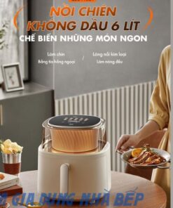 Nồi chiên không dầu 6L Bear QZG-F15G1 công nghệ nhiệt đối Lưu 360 độ