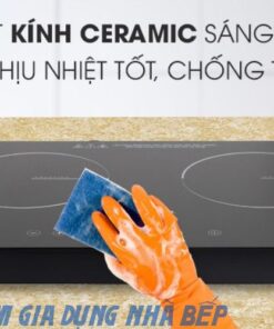 Bếp điện từ đôi Kangaroo KG498N nổi bật với thiết kế mặt kính Ceramic sang trọng và hiện đại.