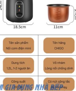 NỒI CƠM ĐIỆN ĐA NĂNG MINI CHIGO,NỒI NẤU ĐA NĂNG, HẦM CHÁO, HẤP XÀO LUỘC TIỆN LỢI