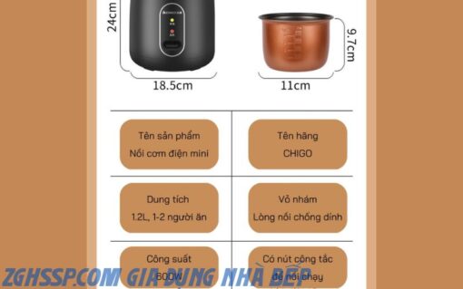 NỒI CƠM ĐIỆN ĐA NĂNG MINI CHIGO,NỒI NẤU ĐA NĂNG, HẦM CHÁO, HẤP XÀO LUỘC TIỆN LỢI